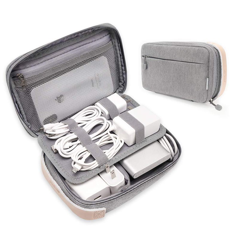 pack all Electronic Organizer, Cable Organizer Bag, Cord Travel Organizer for Cables, Chargers, Phones, USB cords, SD Cards (Gray) - Image 1